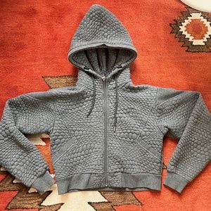 Rare Luxury Crop Hoodie Onepiece Norway Waffle Fleece M Urban